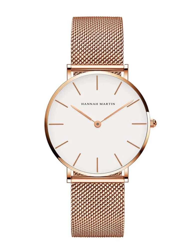 Reloj Hanna Martin Malla Oro Rosa Blanco HAN-M-3