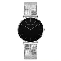 Reloj Hanna Martin Malla Plateado Fondo Negro HAN-M-7