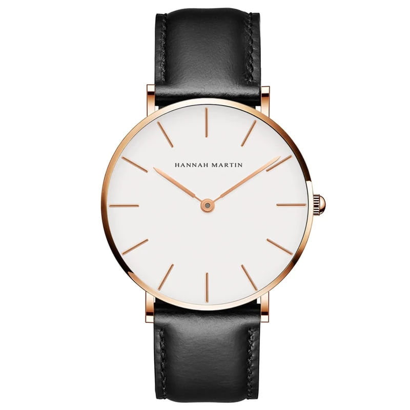 Reloj Hanna Martin Casual Negro Dorado HAN-M-10