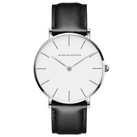 Reloj Hanna Martin Cuero Negro Blanco HAN-M-11