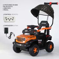 CARRO ELECTRICO CON CONTROL REMOTO TODO TERRENO USB BLUETOOTH ANARANJADO - copy