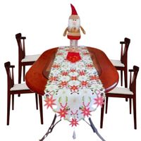 Camino De Mesa Encanto Navideño En Blanco Floreado 180 x38 cm