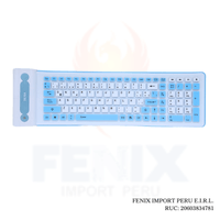 Teclado Bluetooth Flexible Silicona 107 Teclas Seisa Celular Tablet Etc Azulino