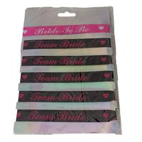 Set x 6 pulseras para novia y el team bride despedida de soltera fucsia y negro - copy