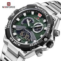 Reloj Naviforce Acero Plateado con Verde NAV-89