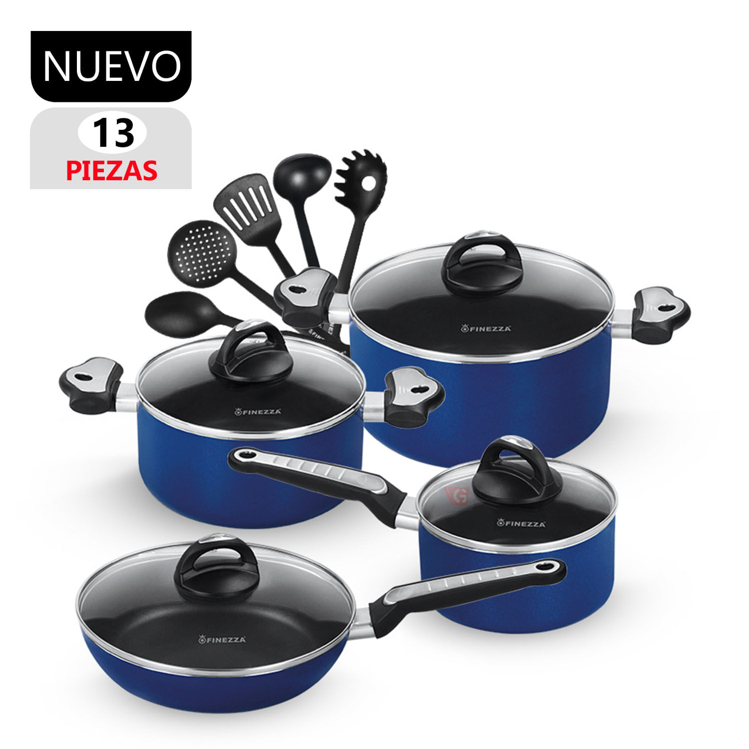 Set de Ollas Antiadherentes FZ-1612T Azul