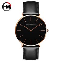 Reloj Hannah Martin Acero Oro Rosa y Cuero Negro HAN-12