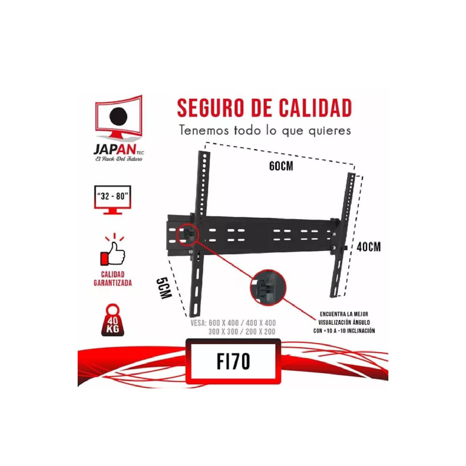 Rack para Tv Fijo Inclinable de 32 A 70"" Japan F170