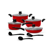 SET DE OLLAS DE ULTRAGRANITO 11 PZAS FZ-X1705M Rojo