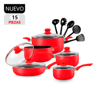 Set de Ollas Antiadherentes Finezza FZ-1655T  Rojo