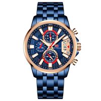 Reloj MiniFocus Acero Oro Rosa y Azul MIN-21
