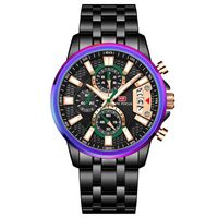 Reloj MiniFocus Acero Negro y Morado MIN-22