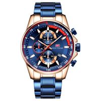 Reloj MiniFocus Acero Oro Rosa y Azul MIN-28