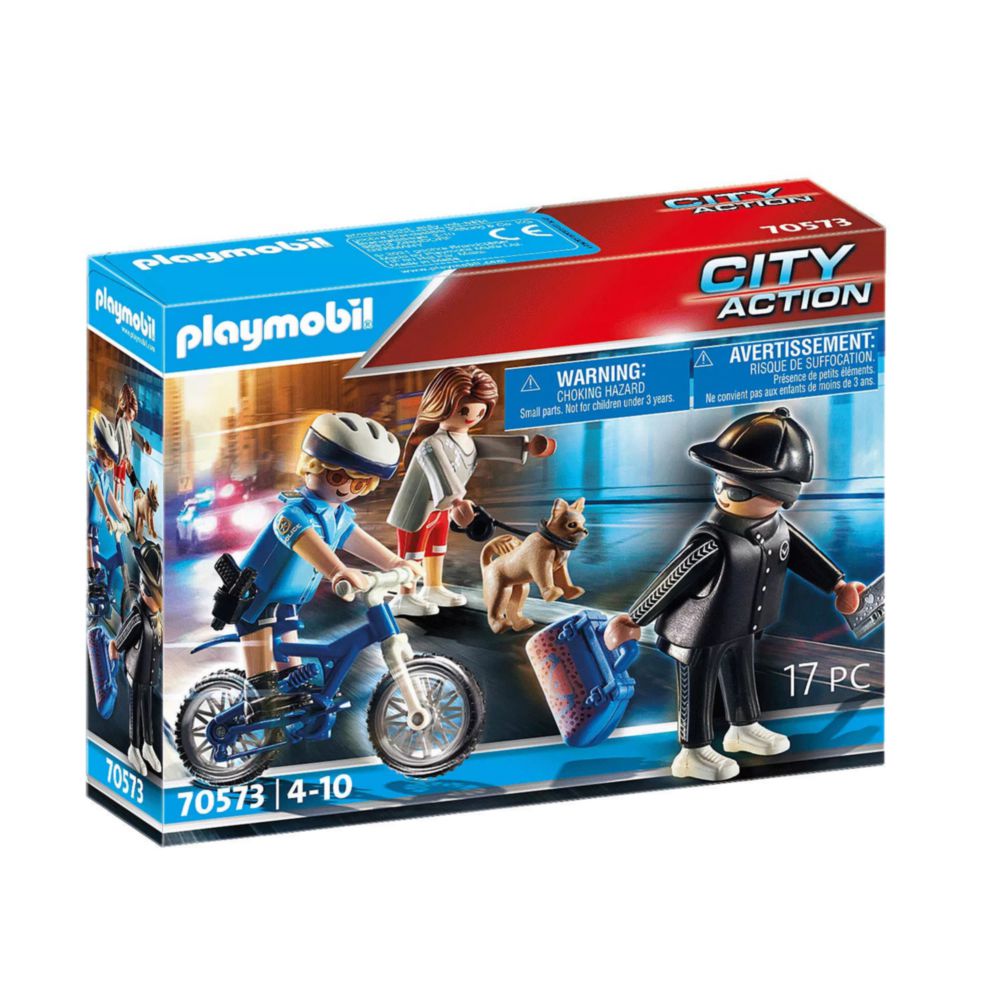 Juego Playmobil City Action Persecucion Ladron Bicicleta