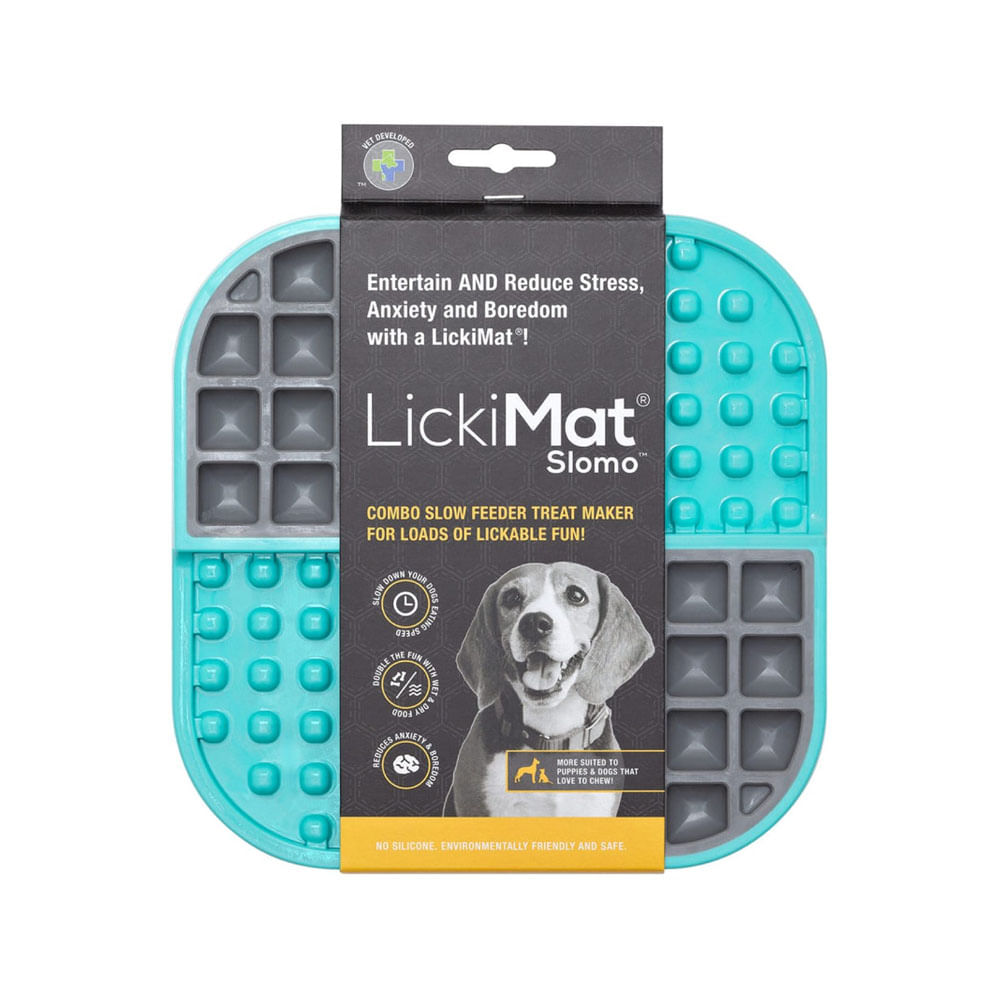 Lickimat Slomo Turquoise Dog