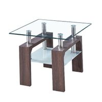 Mesa de Lado Vidrio con Patas Marrón