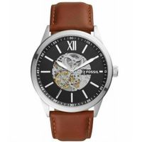 Reloj Fossil Flynn BQ2386 Automático Para Hombre Acero Inoxidable Correa De Cuero Marron