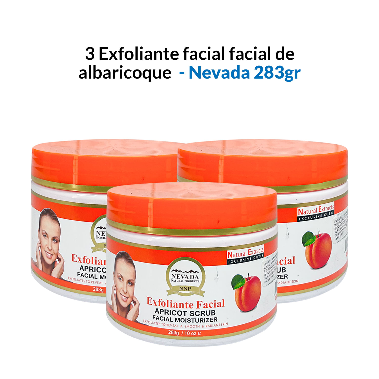 3 Exfoliante facial de albaricoque 283g - Nevada