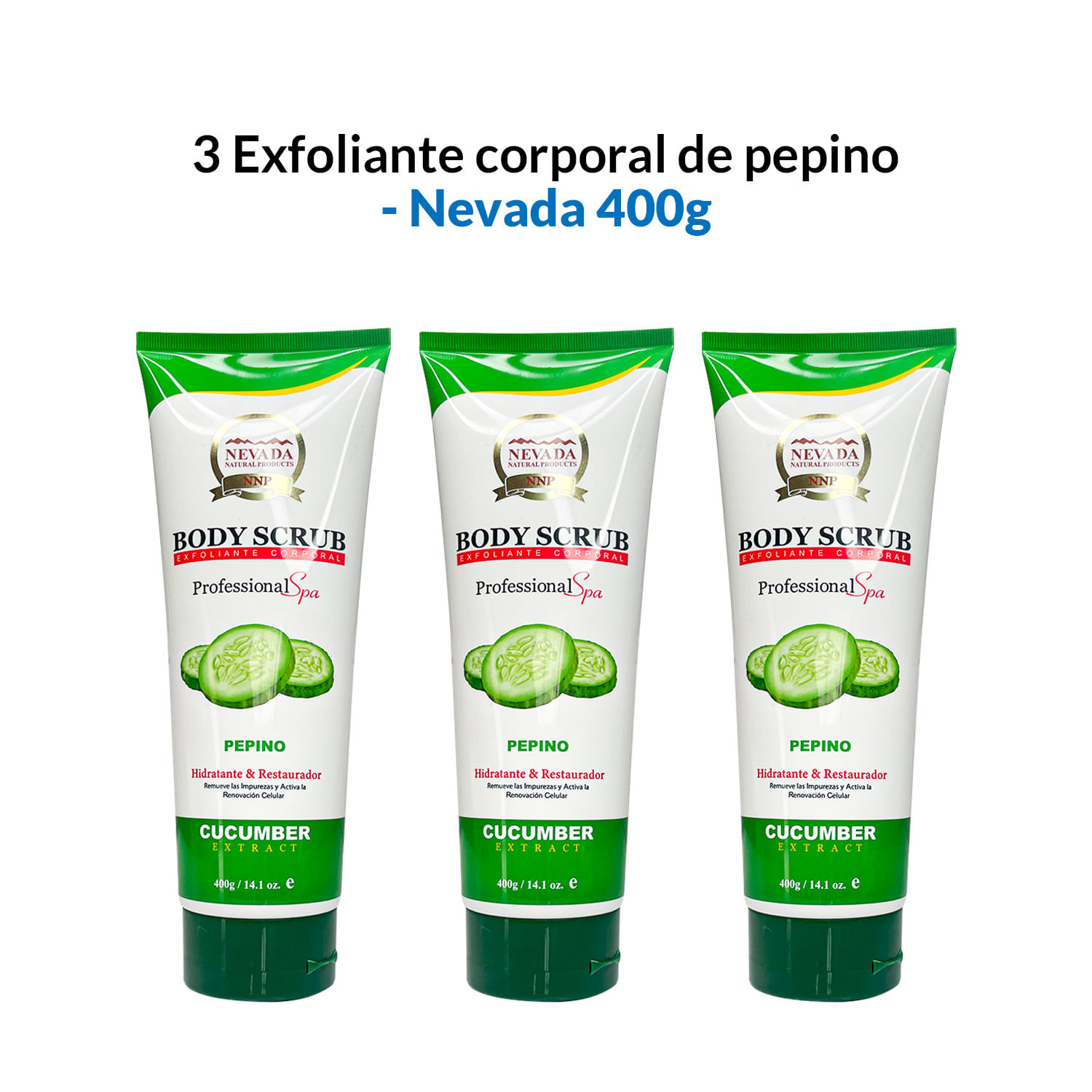 3 Exfoliante corporal de pepino 400g - Nevada