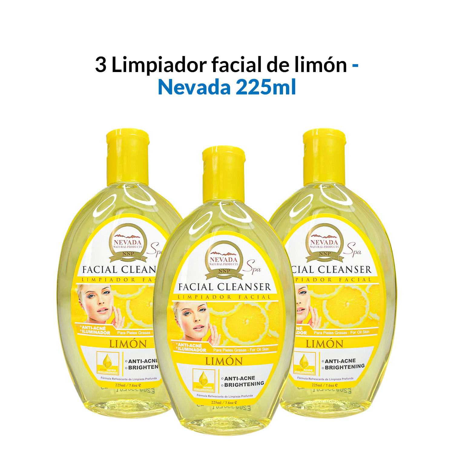 3 Limpiador facial de limon 225ml - Nevada