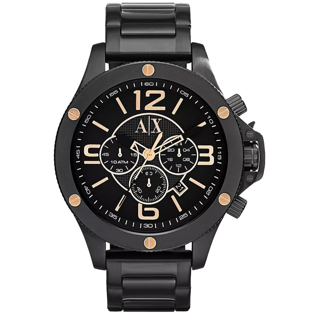 Reloj Armani Exchange AX1513 Para Hombre Fecha Cronómetro Acero Inoxidable Negro