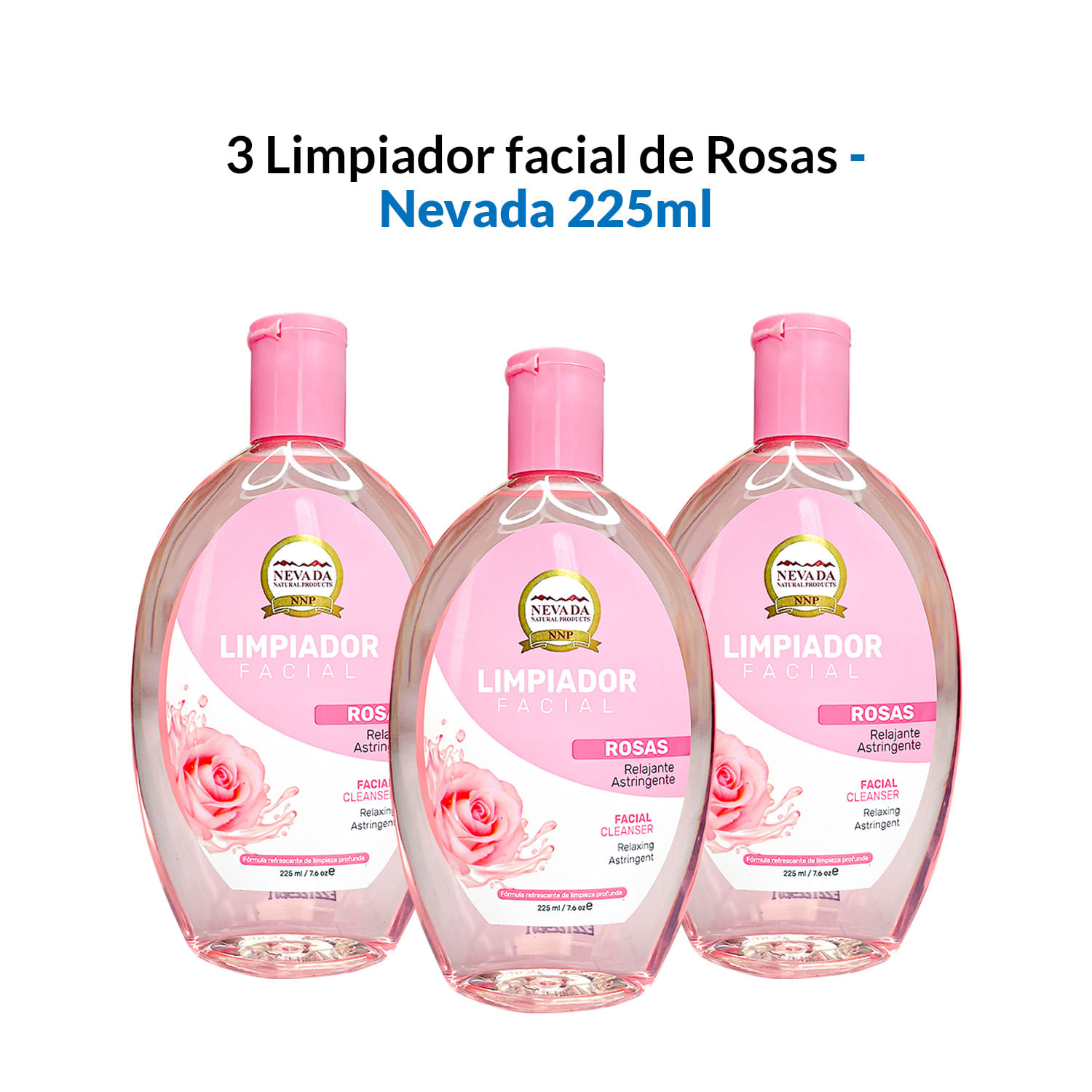 3 Limpiador facial de rosas 225ml - Nevada