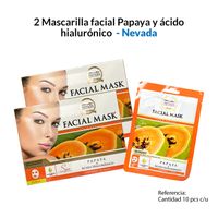 2 Velo facial extracto de papaya y ácido hialurónico 10und