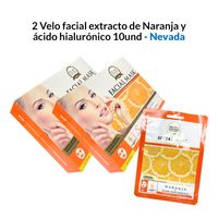 2 Velo facial extracto de naranja y ácido hialurónico 10unid