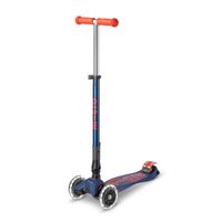 Scooter Maxi Micro Deluxe Foldable Led Navy Red