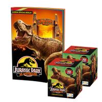 Álbum Jurassic Park 30 años Editorial Berlin Tapa Blanda + 2 Cajitas (100 Sobres)