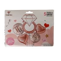Set x 5 globos anillo oro rosa fiesta de compromiso despedida de soltera - copy