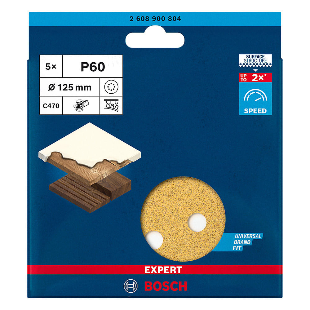 Lija Excentrica 5"" Grano 60 5 Und Bosch Expert 2608.900.804-000