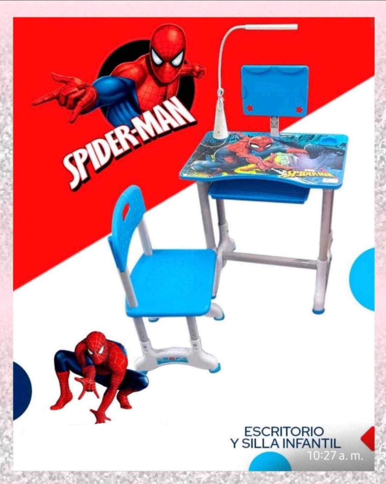 El escritorio Spiderman Ergonomico con Lampara Led