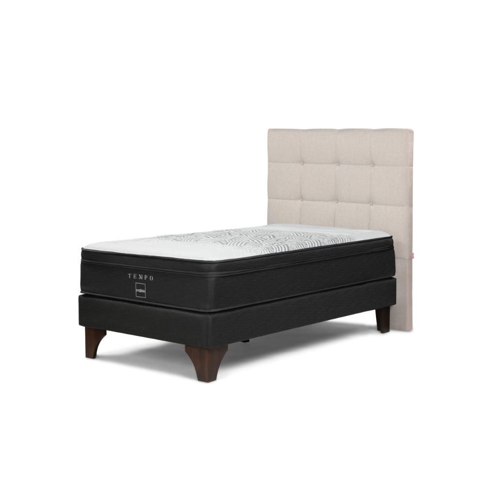 Dormitorio Europeo Tempo 1.5 Plazas Respaldo Issey Niebla