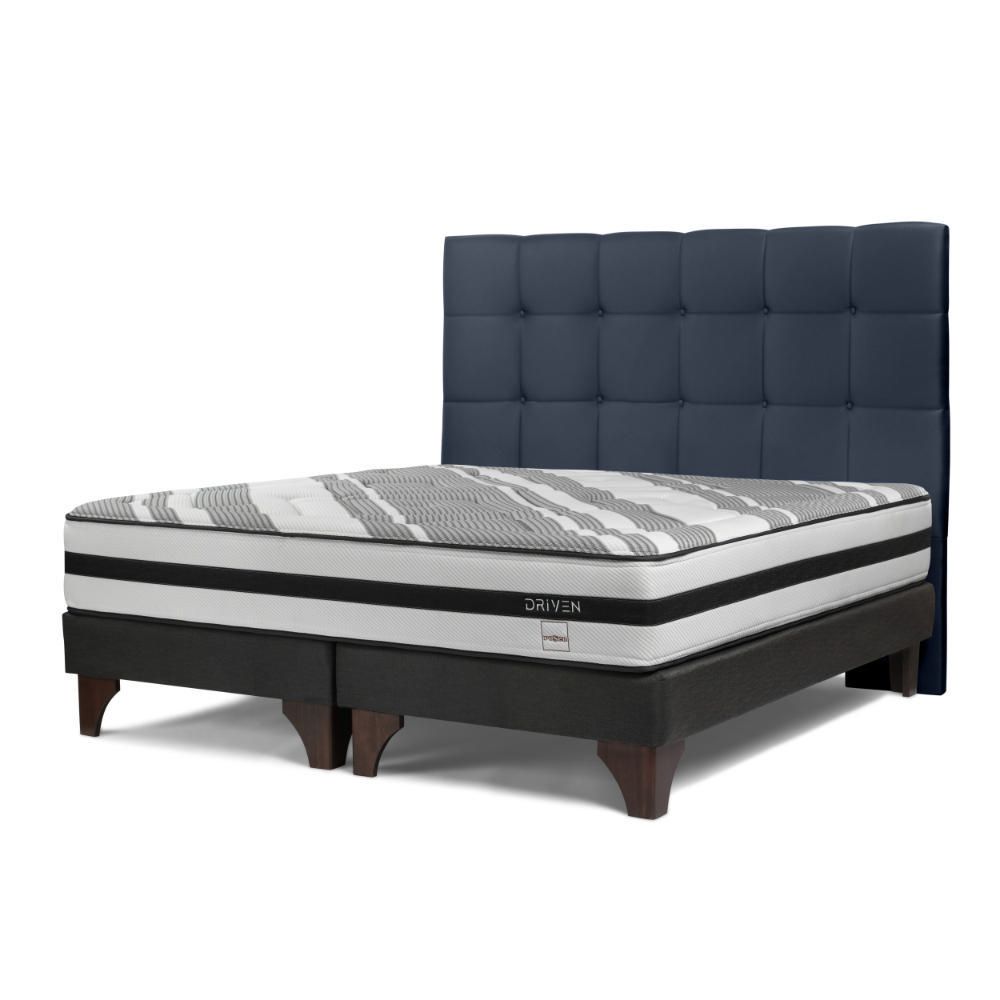 Cama Driven Queen Respaldo Issey Azul