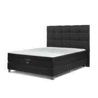 Dormitorio Americano Tempo King + Respaldo Issey + 2 Almohadas Grafito