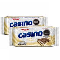 Pack Galletas CASINO Rellenas con Crema Sabor a Vainilla Paquete 6un x 2un