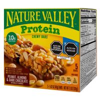 Barra de Cereal NATURA VALLEY Protein Sabor a Maní, Almendra y Chocolate Caja 201g
