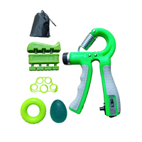 Hand Grip 60 Kg Contador + Kit Fortalecimiento De Agarre GREEN