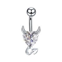 Piercing para ombligo corazón diablito transparente