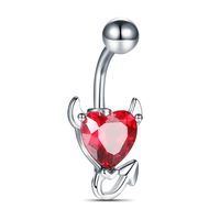 Piercing para ombligo corazón diablito rojo - copy