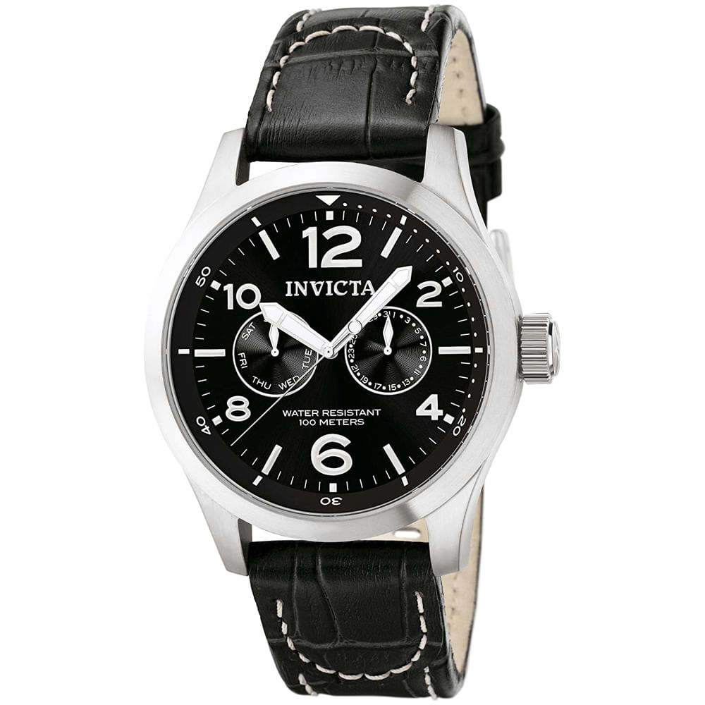 Reloj Invicta I-Force 0764 Multifuncional Acero Inoxidable Correa de Cuero Negro