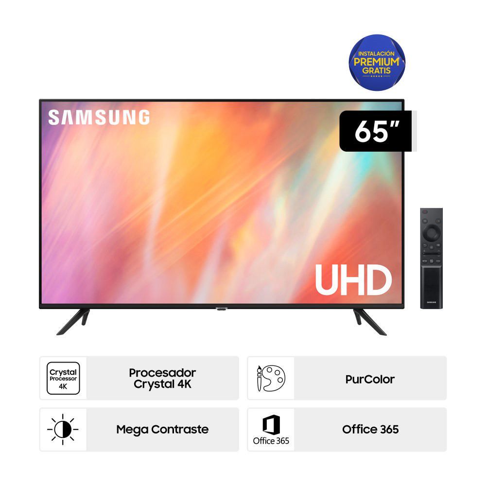 Televisor Smart 4k Samsung 65 Pulgadas UHD UN65AU7