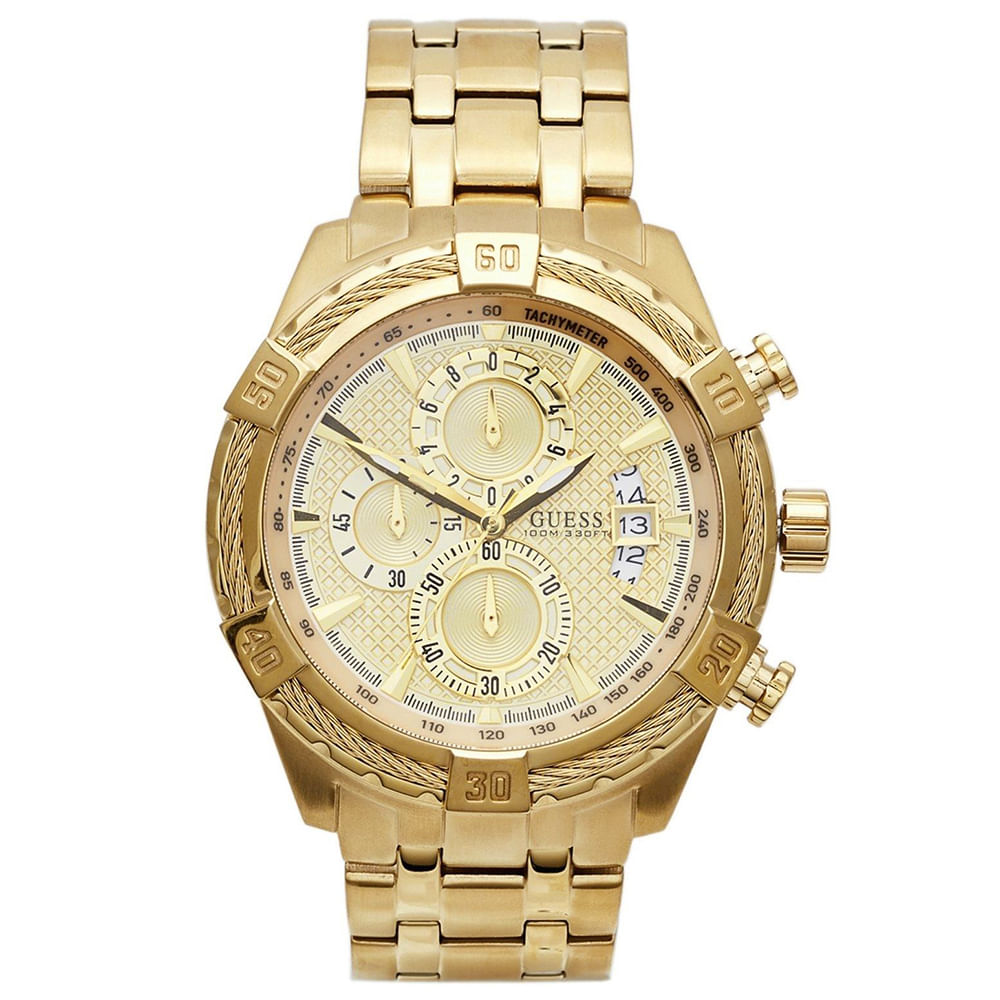 Reloj Guess Monteray U0522G5 Para Hombre Cronómetro Acero Inoxidable Dorado
