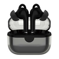 Audífonos bluetooth True Wireless Decibel Crystal Pods resistente al agua IPX4, duración máx 6 horas, control de música y lamadas, negro + Accesorios