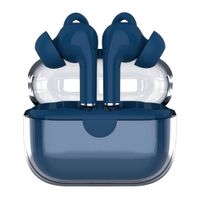 Audífonos bluetooth True Wireless Decibel Crystal Pods resistente al agua IPX4, duración máx. 6 horas, control de música y lamadas, azul + Accesorios