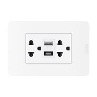 Tomacorriente Doble Universal Lt Usb Blanco Matix Go Bticino