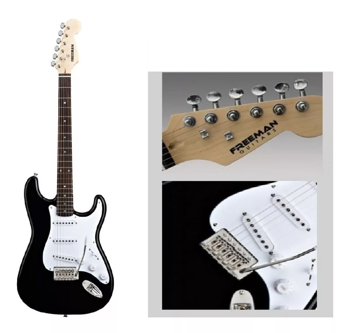 Guitarra Electrica Stratocaster Freeman Negra