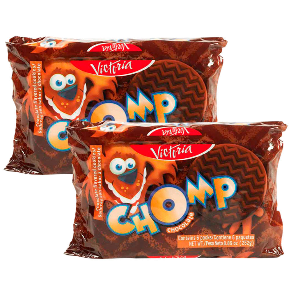 Pack Galletas CHOMP Sabor a Chocolate Paquete 6un x 2un