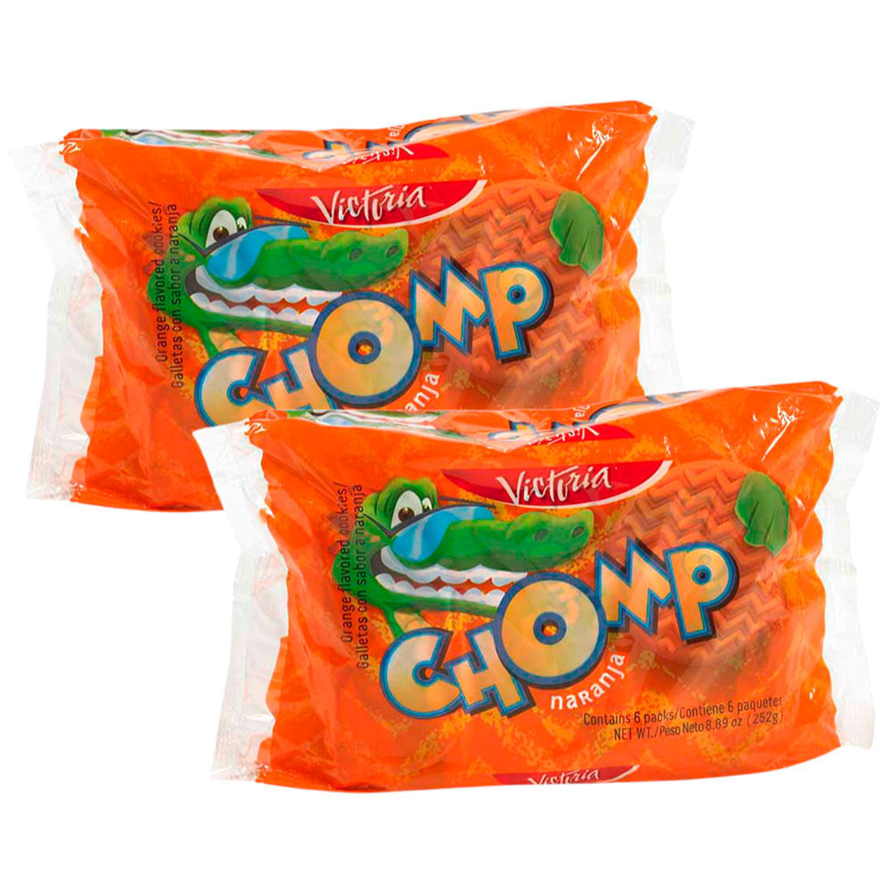 Pack Galletas CHOMP Sabor a Naranja Paquete 6un x 2un